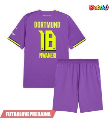 Lacne Dětský Futbalové dres Borussia Dortmund Ethan Nwaneri #18 2026-27 Krátky Rukáv - Tretina (+ trenírky)